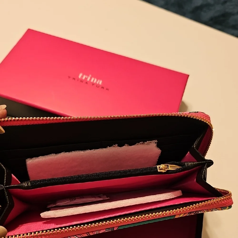 Trina Turk Floral Full Zip Around Wallet - Picture 5 of 9